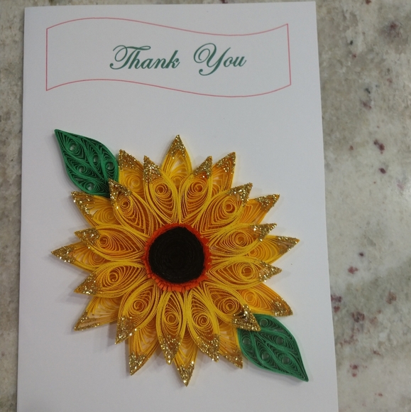 Handmade Quilled Thank You Card - Picture 1 of 5